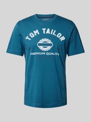 Herren T-Shirt mit Statement-Print von Tom Tailor Grün - 42