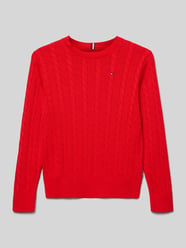sweter o kroju regular fit ze ściegiem warkoczowym od Tommy Hilfiger Teens - 11