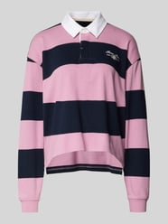 Regular fit poloshirt met labelstitching van Guess Jeans Fuchsia - 5