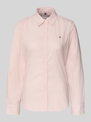 Bluzka koszulowa o kroju regular fit z mieszanki bawełny od Tommy Hilfiger Fuksjowy - 27