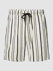 Shorts mit Streifenmuster Modell 'Howard' von Redefined Rebel Weiß - 38