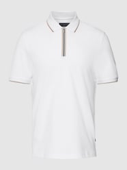 Poloshirt mit Reißverschluss von bugatti Weiß - 16