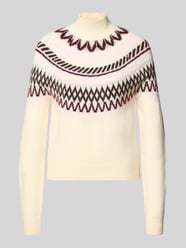 Pullover mit Jacquard-Strickoptik Modell 'VMMAPLE' von VERO MODA Beige - 44