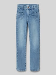 Flared Leg Jeans aus weichem Baumwoll-Mix mit aufgesetzten Herztaschen Modell 'BETSY' von s.Oliver RED LABEL Blau - 28