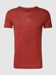 T-Shirt aus Leinen mit Rundhalsausschnitt von Marc O'Polo Rot - 36