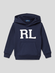 Bluza z kapturem i detalem z logo od Polo Ralph Lauren Kids Niebieski - 39