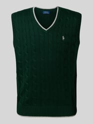 Pullunder mit Zopfmuster und V-Ausschnitt von Polo Ralph Lauren - 16