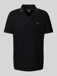 Poloshirt mit Label-Print von BOSS Green Schwarz - 4