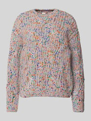 Gebreide pullover met kabelpatroon, model 'Confetti' van YAS Roze - 14