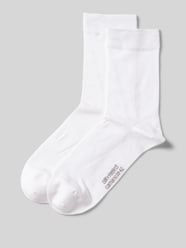 Socken mit Label-Detail Modell 'SILKY FEEL' von camano Weiß - 1