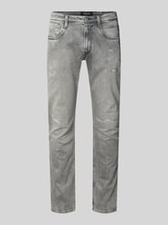 Jeansy o kroju slim fit z efektem znoszenia model 'Anbass' od Replay - 19