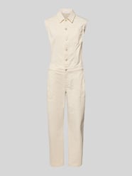 Jumpsuit met knoopsluiting, model 'Malvie' van OPUS Beige - 25
