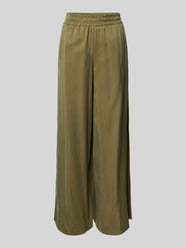 Spodnie materiałowe z szeroką nogawką i elastycznym pasem model ‘CEILING’ od Drykorn Zielony - 25