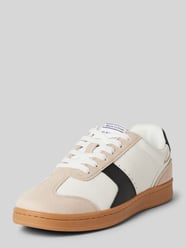 Ledersneaker mit Label-Patch und -Detail Modell 'VIOLETTA' von Marc O'Polo Beige - 45