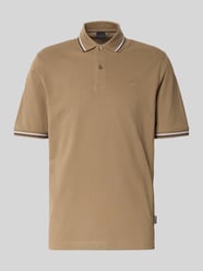 Poloshirt mit kurzer Knopfleiste von bugatti Beige - 10