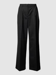 Wide Leg Wollhose mit Bundfalten von Tommy Hilfiger Schwarz - 18