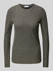 Gebreide pullover met ronde hals van Be Pure Dutch Grijs / zwart - 47