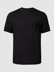 PLUS SIZE T-Shirt mit Label-Stitching Modell 'CHENILLE' von Calvin Klein Jeans Plus Schwarz - 8