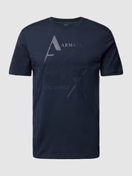 T-Shirt mit Label-Print Modell 'Eagle' von ARMANI EXCHANGE Blau - 6