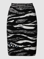 Knielange rok met all-over motief van Marc Cain Grijs / zwart - 16