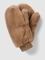 Fäustlinge aus Fellimitat Modell 'Fluffy Gloves' von Kurt Beines Braun - 40