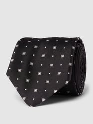 Stropdas van zijdemix met all-over motief van BOSS Zwart - 19