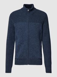 Strickjacke mit Stehkragen von Pierre Cardin Blau - 36