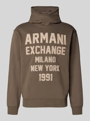 Hoodie mit Label-Stitchings von Armani Exchange Beige - 34