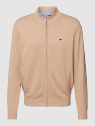 Strickjacke mit Label-Stitching von Fynch-Hatton Beige - 3