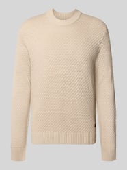 Regular Fit Strickpullover aus Baumwoll-Mix Modell 'BLAKE' von JACK & JONES Beige - 7
