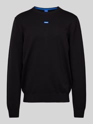 Sweter z dzianiny z wyhaftowanym logo model ‘San Cosmo’ od Hugo Blue - 4