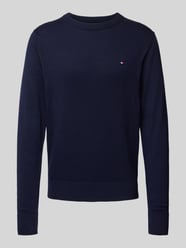 Strickpullover mit Logo-Stitching Modell 'PIMA' von Tommy Hilfiger Blau - 40