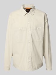 Regular fit overhemdjack met borstzakken, model 'Locky' van BOSS Orange Beige - 11