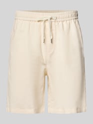 Leinenshorts mit elastischem Bund und Tunnelzug von ANOTHER COTTON LAB Beige - 32