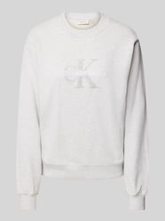 Sweatshirt met labeldetail, model 'CHENILLE' van Calvin Klein Jeans Grijs / zwart - 14