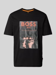 T-Shirt mit Logo-Motiv-Print von BOSS Orange Schwarz - 30