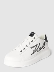 Sneakersy z podeszwą na platformie model ‘KAPRI’ od Karl Lagerfeld Biały - 3