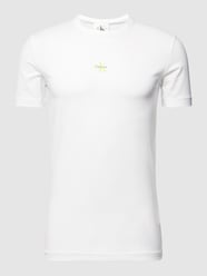 Slim Fit T-Shirt mit Label-Print von Calvin Klein Jeans Weiß - 5