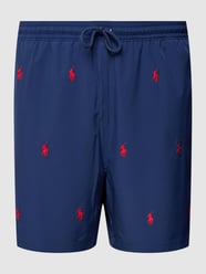 PLUS SIZE Badehose mit Label-Stitching Modell 'NEWPORT' von Polo Ralph Lauren Big & Tall Blau - 43