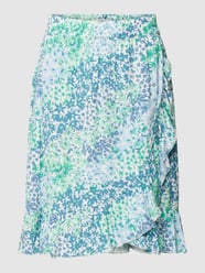 Knielange rok van viscose met all-over motief, model 'Joella' van B.Young Blauw / turquoise - 9