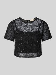 Krótki T-shirt z okrągłym dekoltem od LACE & BEADS - 19