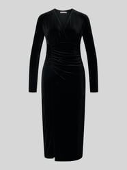 Cocktailkleid aus Samt mit Raffungen und V-Ausschnitt von Christian Berg Cocktail - 6