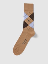 Socken mit Karomuster Modell 'MANCHESTER' von Burlington Beige - 15