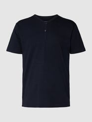 T-Shirt mit Serafino-Ausschnitt von Esprit Blau - 11