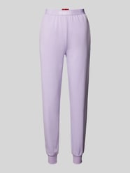 Slim Fit Sweatpants mit Label-Stitching Modell 'SPORTY' von HUGO Lila - 6
