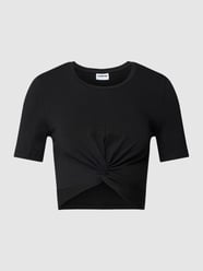 T-shirt krótki z wiązanym detalem model ‘TWIGGI’ od Noisy May Czarny - 26