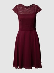 Cocktailkleid mit floralen Stickereien von V.M. Rot - 47