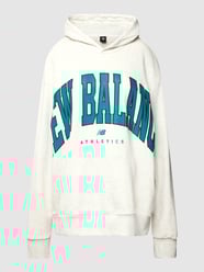 Hoodie in gemêleerde look, model 'Athletics Warped Class' van New Balance Grijs / zwart - 27