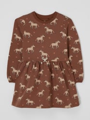 Sweatjurk met all-over motief van Basefield Bruin - 24