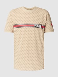 T-Shirt mit Allover-Logo Modell 'JAMEY' von Guess Activewear Beige - 8